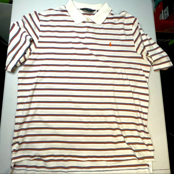 Polo Golf Ralph Lauren Short Sleeve Stripped Mens XL Size Shirt - Picture 1 of 5